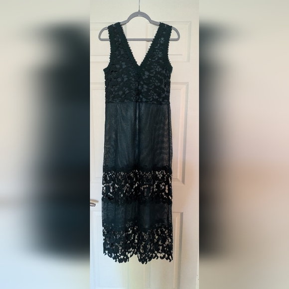 Zara Dresses & Skirts - Zara | Emerald Green Lace Maxi Dress | Size S